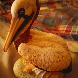 Vintage Loftin China. Hand Painted Pelican Figurine.